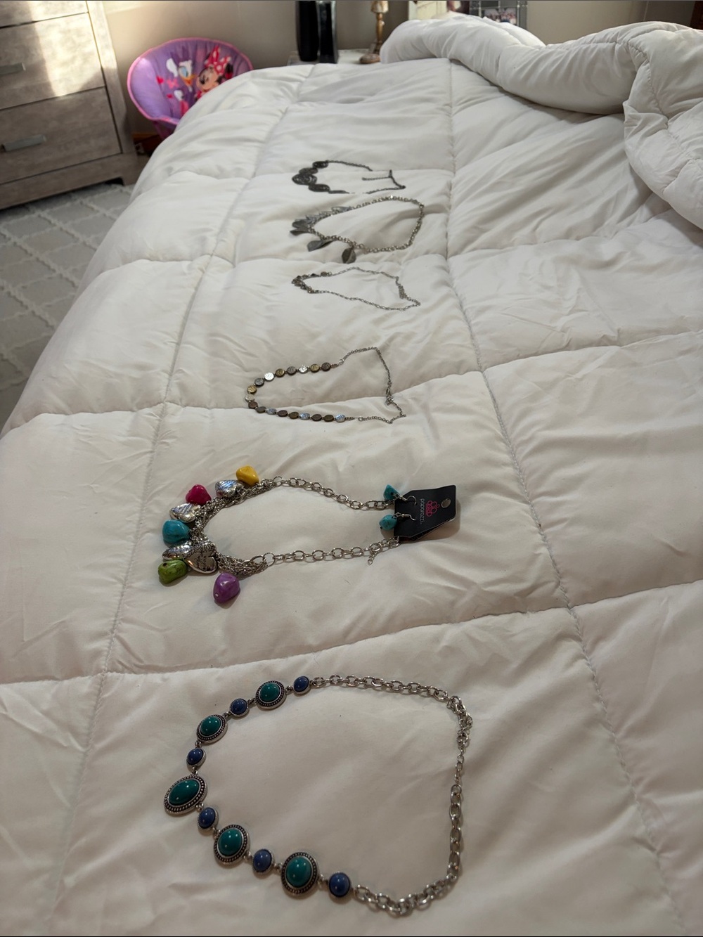 Lot of 6 Paparazzi necklaces, one set with earrings